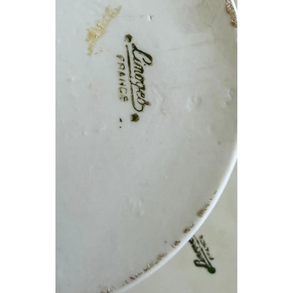 Vintage Limoges France Butterfly Cake Stand - Porcelain Dessert Pedestal